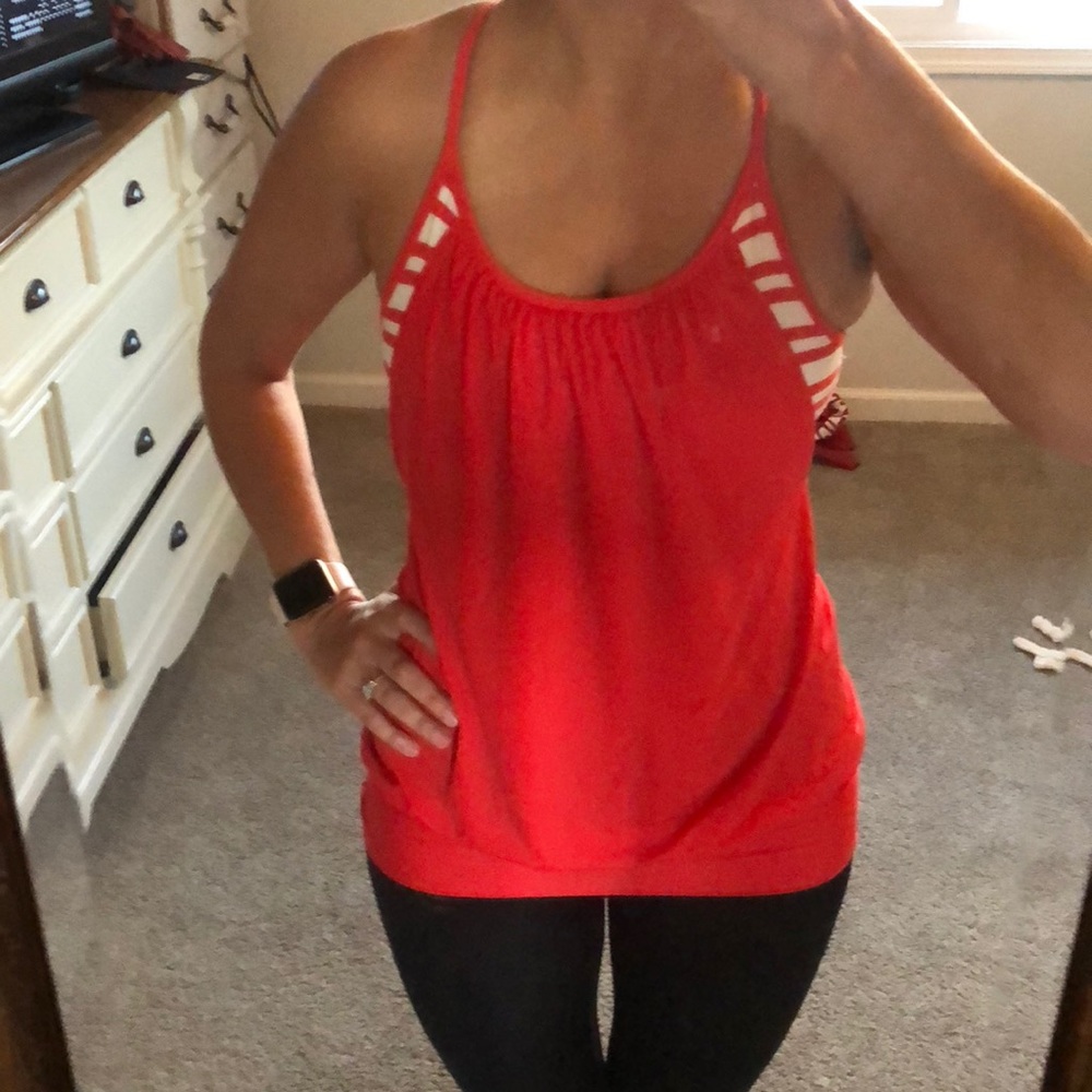Lululemon Red/Pink built in bra tank